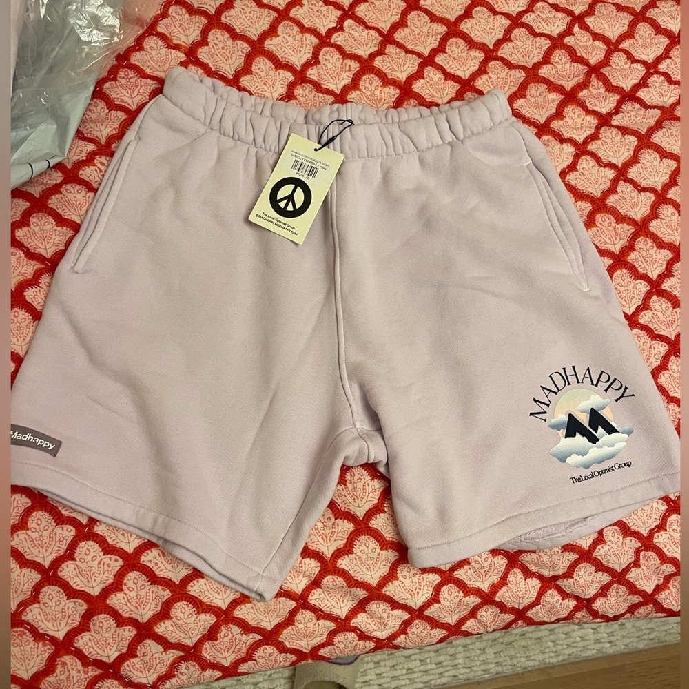 Madhappy purple sweat shorts size large.